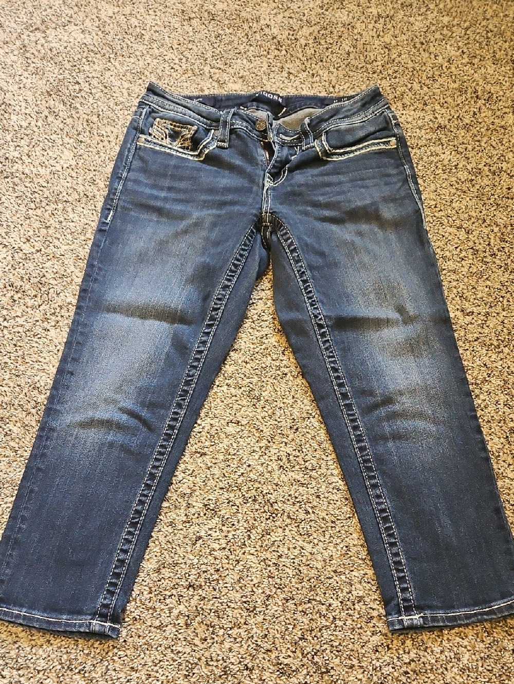 Vigoss Dark Blue Straight Leg Women’s Jean Capris